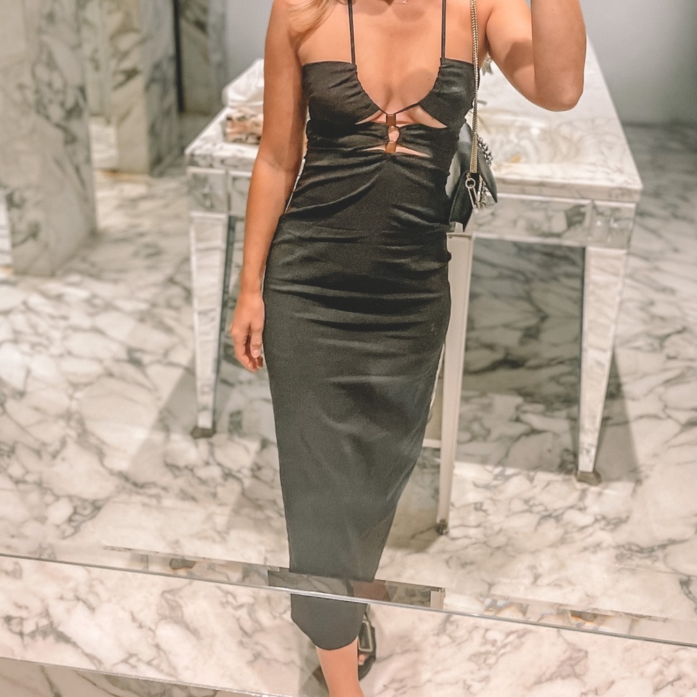 Midi dress with cutouts